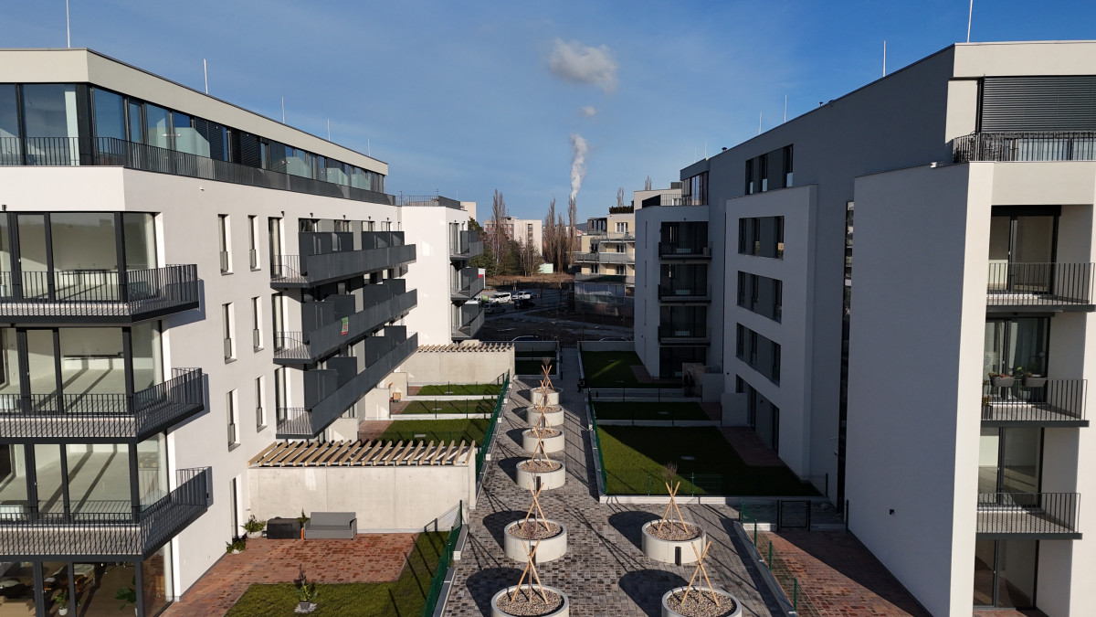 foto z výstavby 1. a 2. etapy Triangl Parku