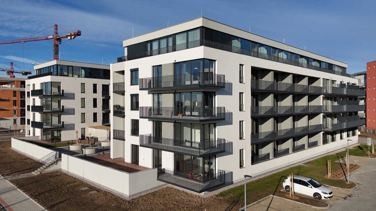 foto z výstavby 1. a 2. etapy Triangl Parku