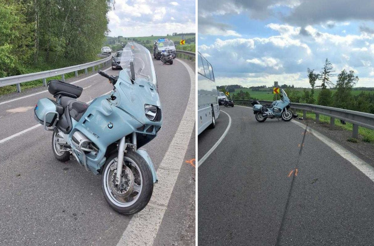 Motocyklisté přejížděli kamion na plné čáře. Srazili se a museli do nemocnice. Foto: Se svolením Policie ČR