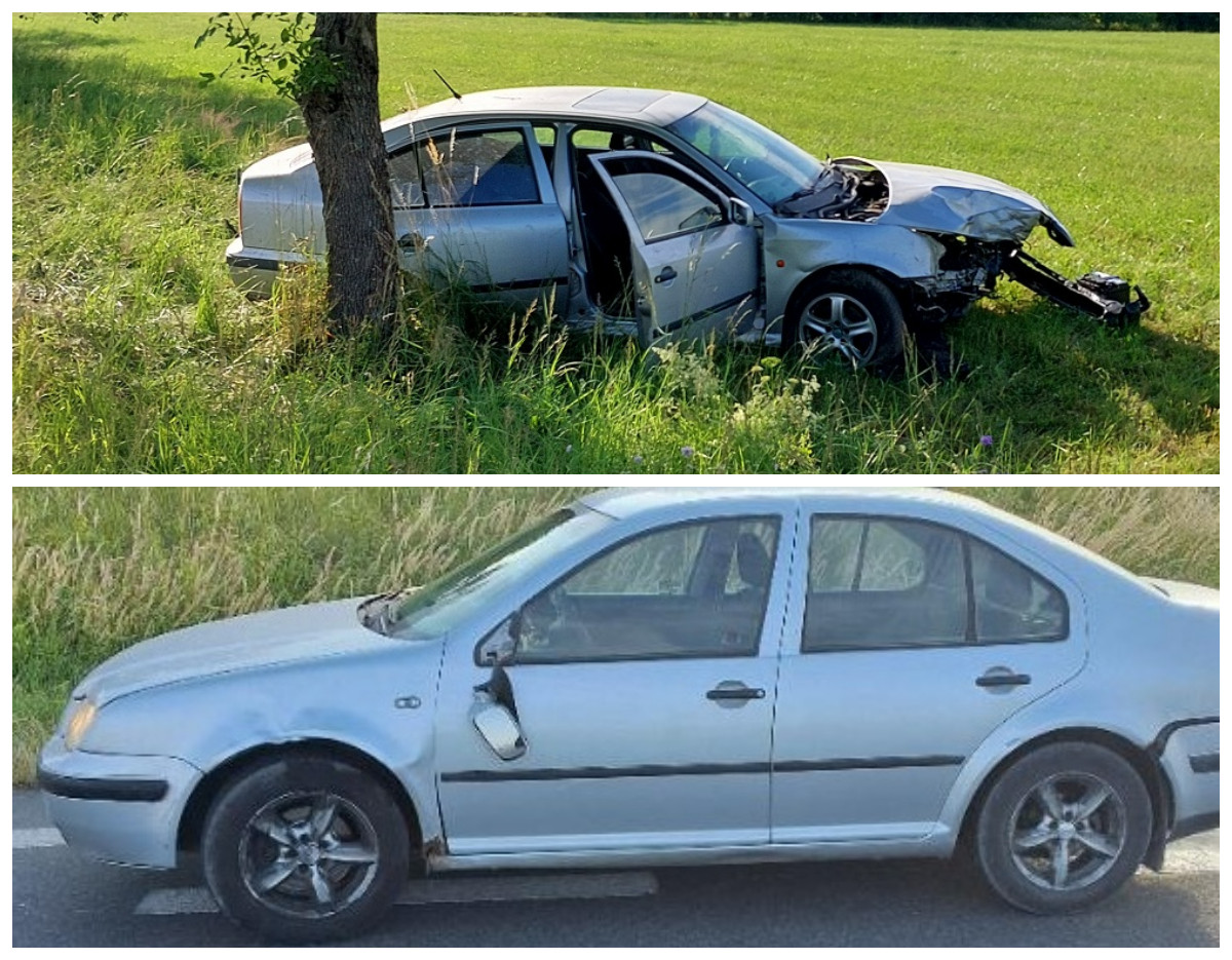 Nahoře nehoda u Třeště na Jihlavsku, dole u Olšinek na Havlíčkobrodsku 