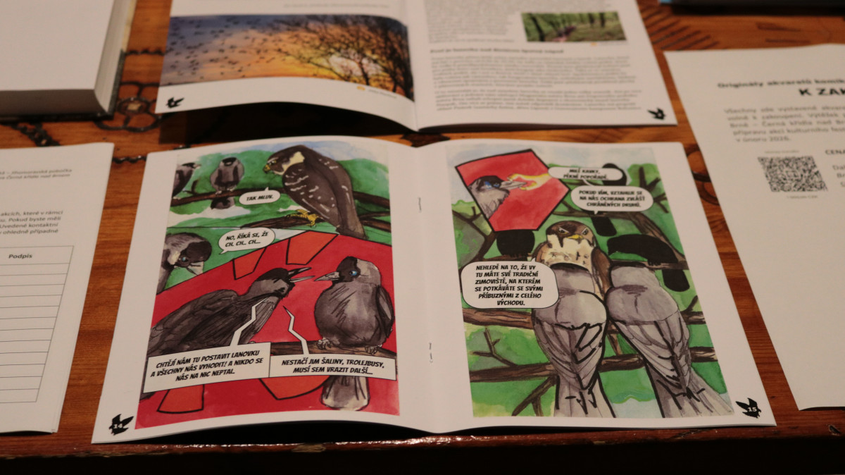 Ochránci přírody pokřtili komiks o brněnské lanovce, chystají havraní hlídku