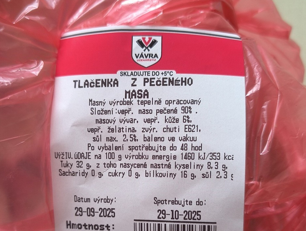 Veterináři stahují tlačenku od jihočeského Uzenářství Vávra kvůli listeriím