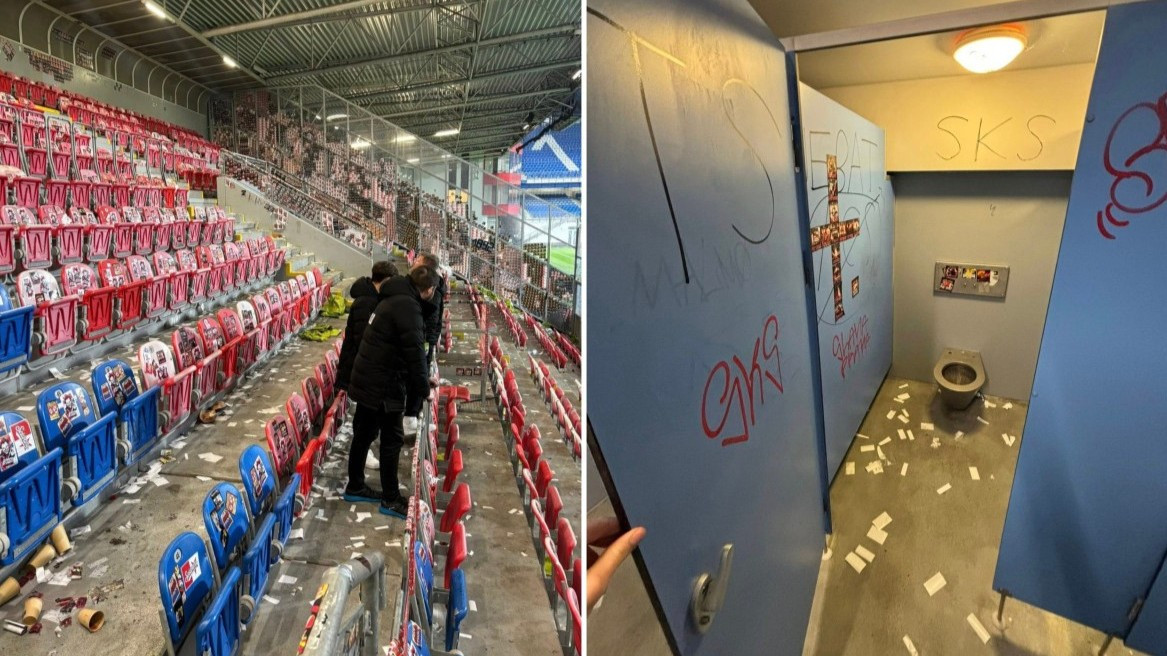 Tak vypadal sektor hostů po utkání