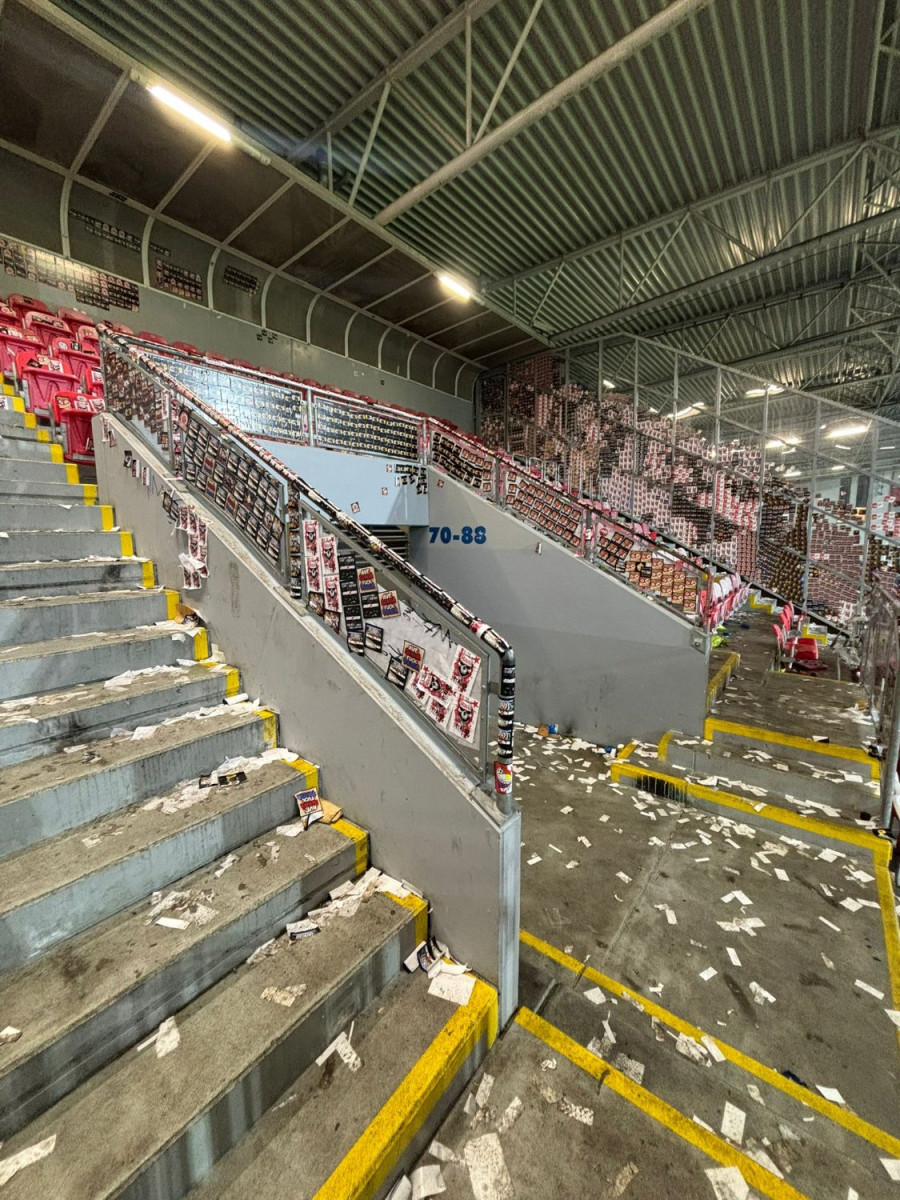 Tak vypadal sektor hostů po utkání