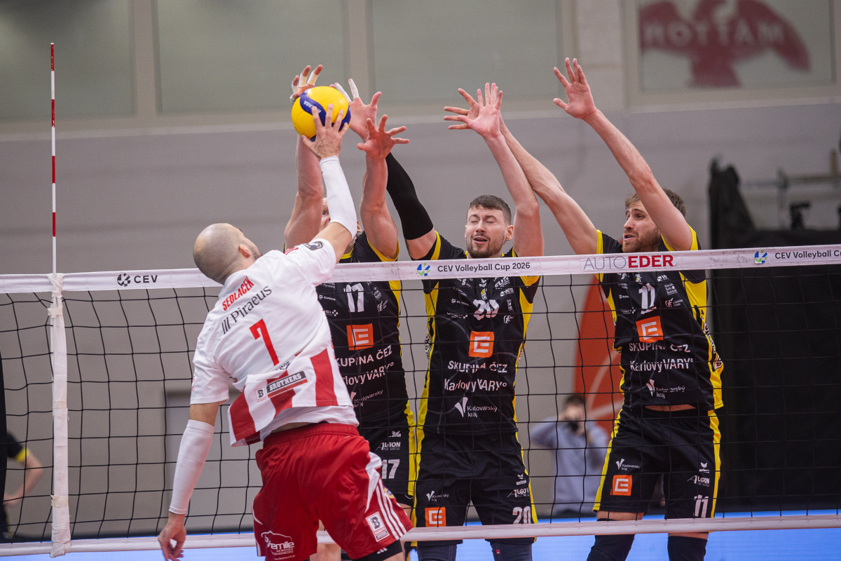 Volejbalisté Karlovarska vyřadili v osmifinále Poháru CEV Olympiakos Pireus
