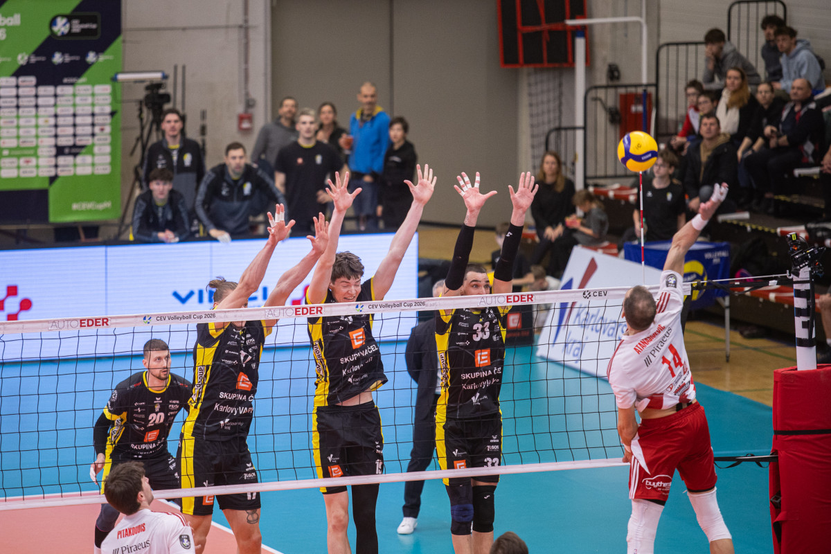 Volejbalisté Karlovarska vyřadili v osmifinále Poháru CEV Olympiakos Pireus