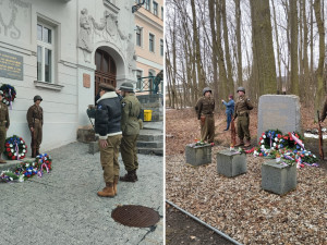 Uctění památky amerických letců v Nepomuku a v místě dopadu sestřeleného bombardéru