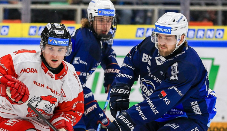 Hokejisté Brna porazili Olomouc 5:4, v čase 59:30 rozhodl Cingel