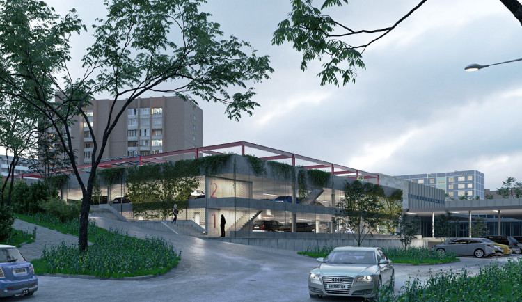 Nový parkovací dům nabídne 173 míst. Část bude zdarma, jinak za 2500 Kč na měsíc