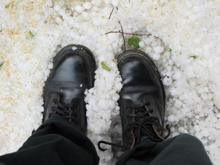 Následky krupobití v Havlíčkově kolonii
