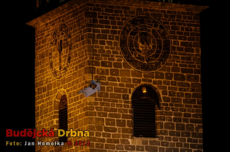 Přílet anděla na budějckém náměstí