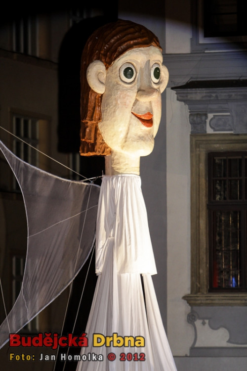 Přílet anděla na budějckém náměstí