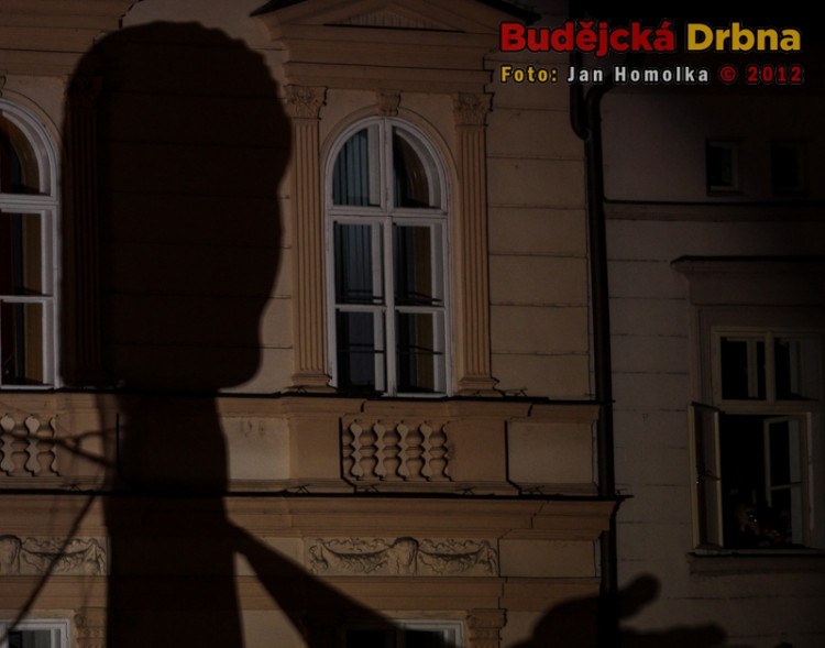 Přílet anděla na budějckém náměstí