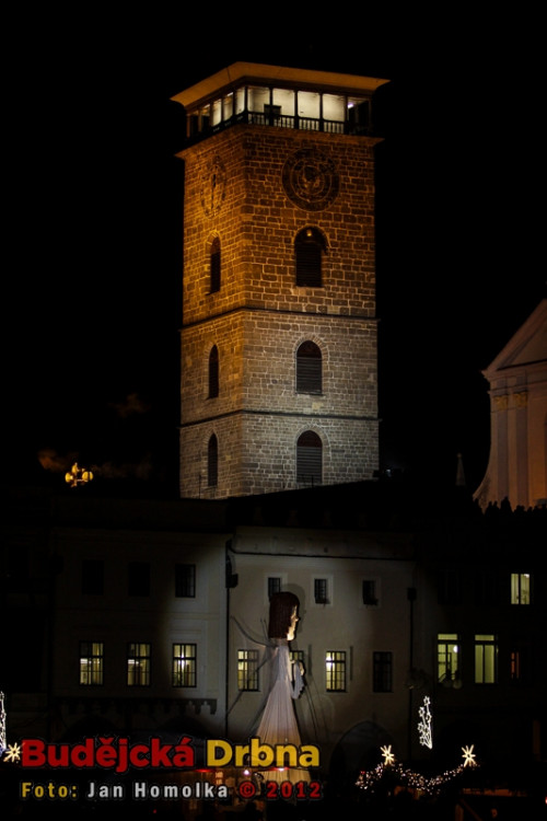 Přílet anděla na budějckém náměstí