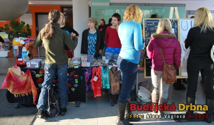 Studenti nakupovali na jarmarku vánoční dárky