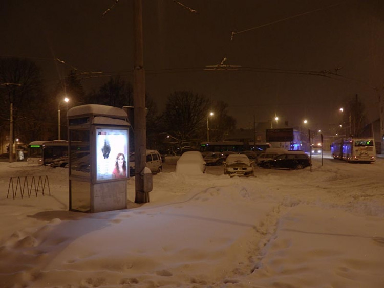 Na točně v Sucháči si daly dostavení devítky. Holt nejede a nepojede (17.1.2013). Foto Táňa Chalupová