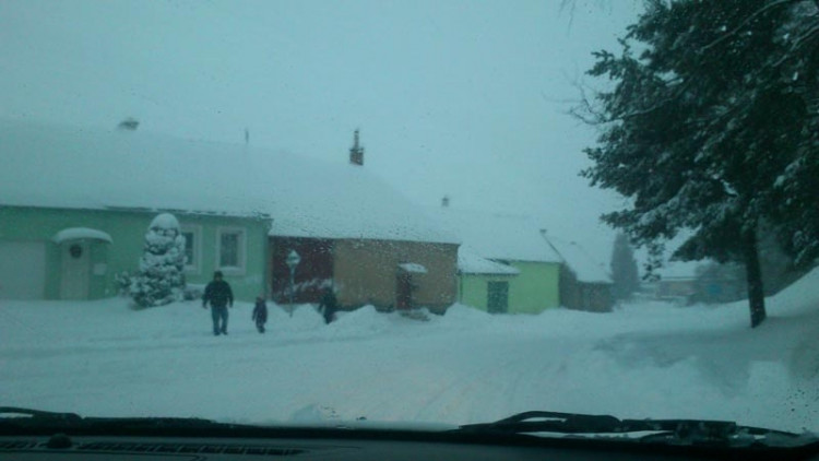 Cesta Budějce - Ločenice po příjezdu do Ločenic (17.1.2013). Foto Petra Jindrová
