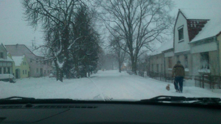 Cesta Budějce - Ločenice po příjezdu domů (17.1.2013). Foto Petra Jindrová