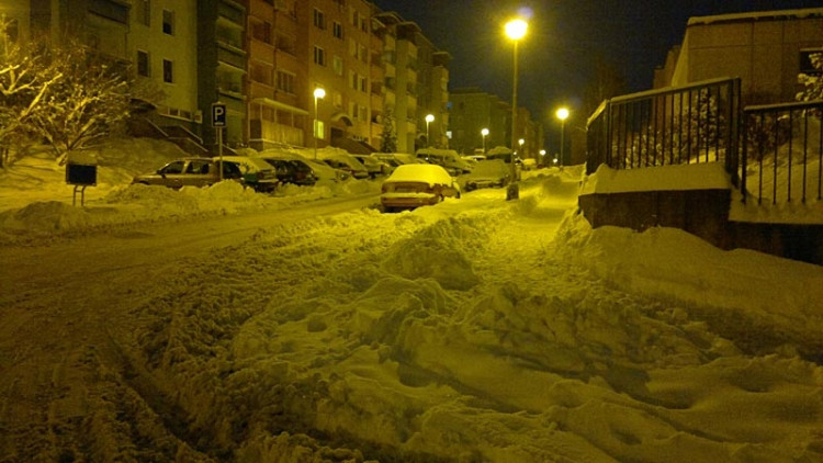 Týn nad Vltavou - Hlinecké sídliště (18.1.2013). Foto Rosťa Filař
