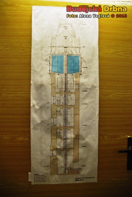 Průřez vodárenskou věží