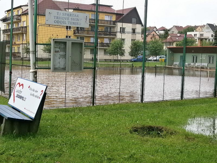 Trhové Sviny, tenisové kurty. Foto Lenka Vandělíková