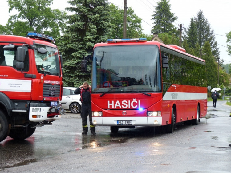 Hasiči na Frýdlantsku. Foto: HZSLK