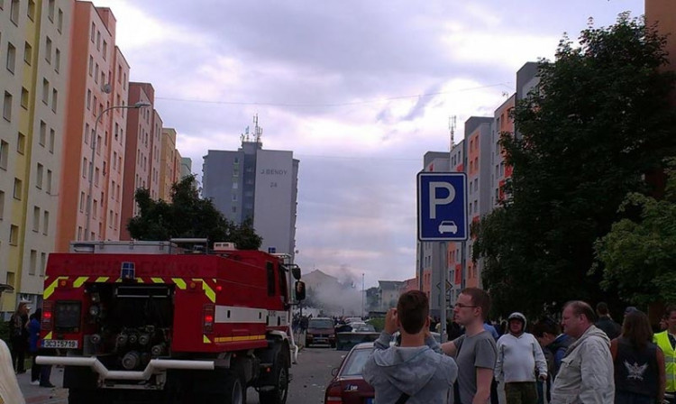 Protest kvůli problémům v soužití s Romy. Foto Zuzana Wágnerová
