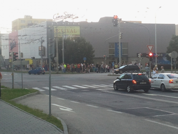 Demonstrace 2 v Českých Budějovicích, sídliště Máj, foto: William Sidržky