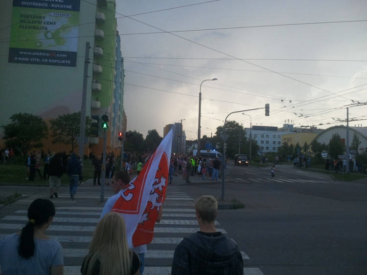 Demonstrace 2 v Českých Budějovicích, sídliště Máj, foto: William Sidržky