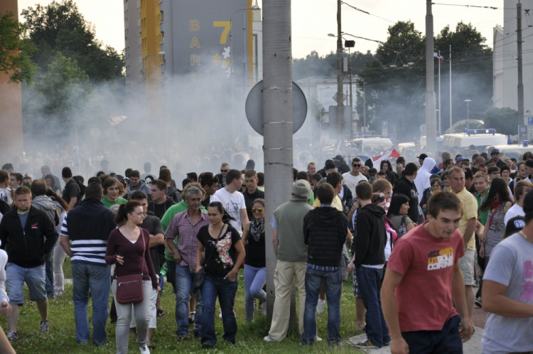 Demonstrace 2 v Českých Budějovicích, sídliště Máj, foto: Jakub Lošek