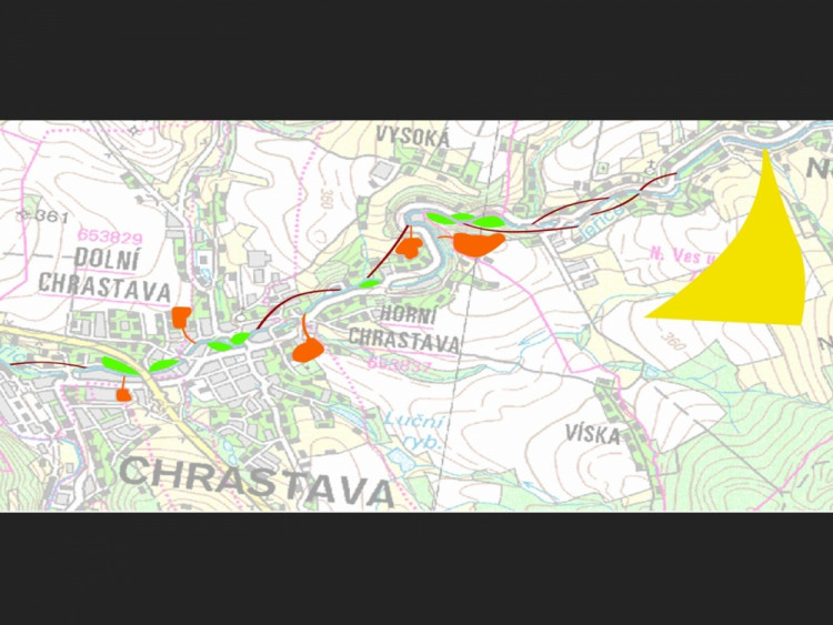 Vizualizace protipovodňového systému v Chrastavě
