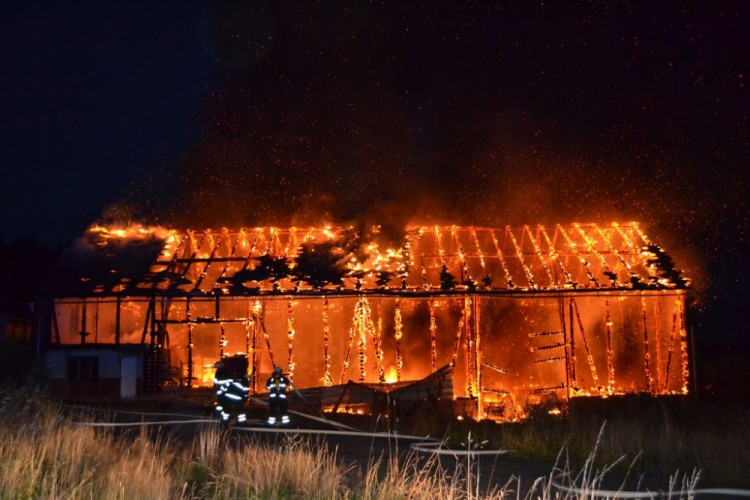 Požár stodoly v Nové Vsi nad Nisou