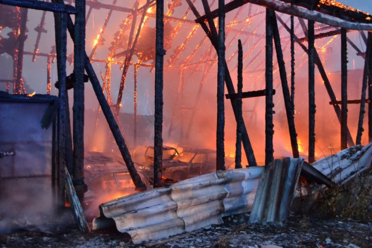 Požár stodoly v Nové Vsi nad Nisou