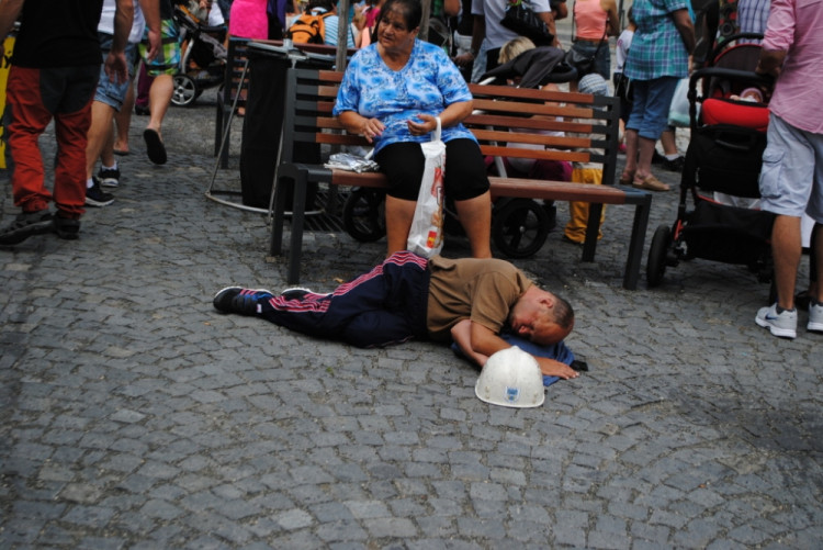 Nechyběl ani tradiční Lubošek, který si před večerním programem zdřímnul na zemi