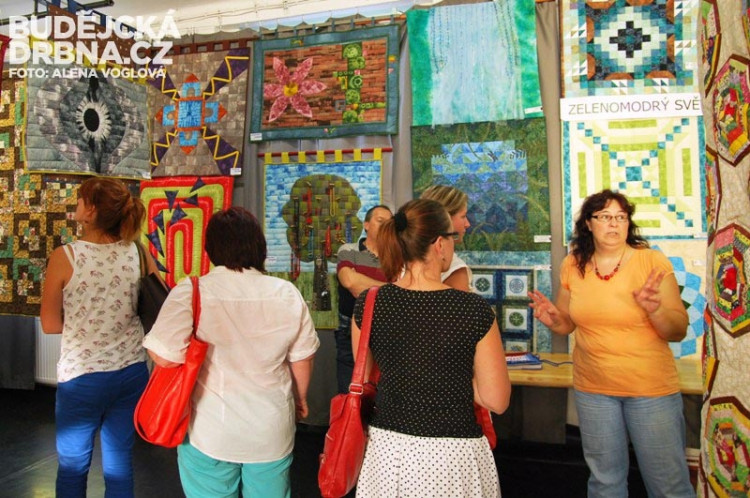 Ve žlutém tričku je pořadatelka celé výstavy Venda Kamená