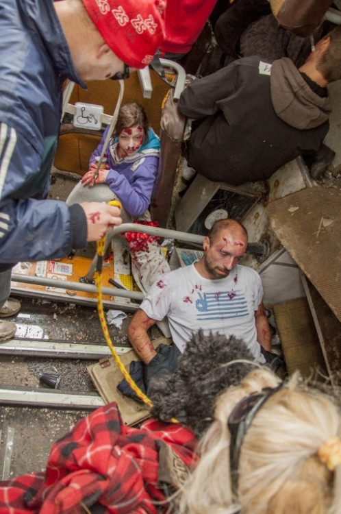 Cvičná nehoda autobusu v Hrádku nad Nisou