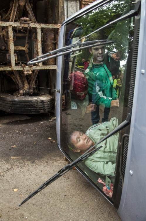 Cvičná nehoda autobusu v Hrádku nad Nisou