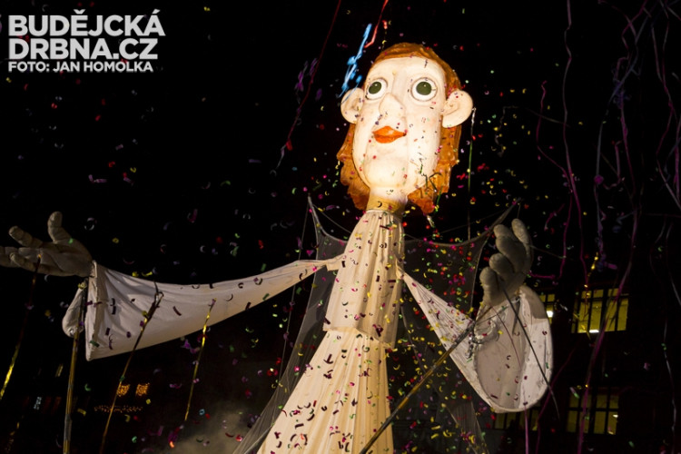 Přílet anděla na českobudějovické náměstí Přemysla Otakara II.