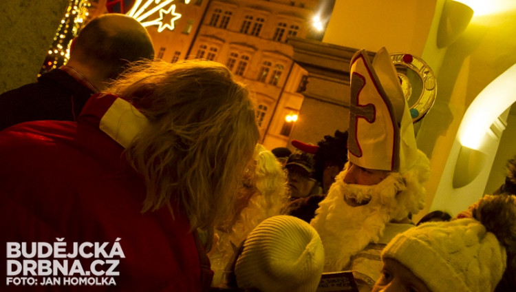 Přílet anděla na českobudějovické náměstí Přemysla Otakara II.