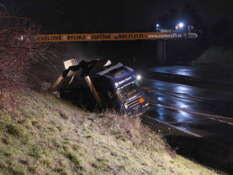 Zásah hasičů na D1, foto: HZS JMK