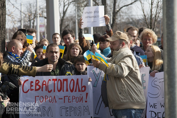 Protest proti ruské agresi vůči Ukrajině, foto: Brněnská Drbna, Miroslav Toman
