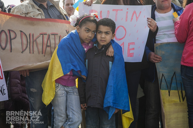 Protest proti ruské agresi vůči Ukrajině, foto: Brněnská Drbna, Miroslav Toman