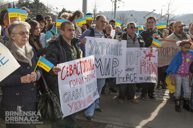 Protest proti ruské agresi vůči Ukrajině, foto: Brněnská Drbna, Miroslav Toman