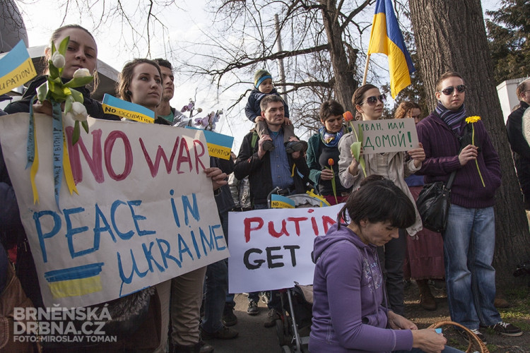 Protest proti ruské agresi vůči Ukrajině, foto: Brněnská Drbna, Miroslav Toman
