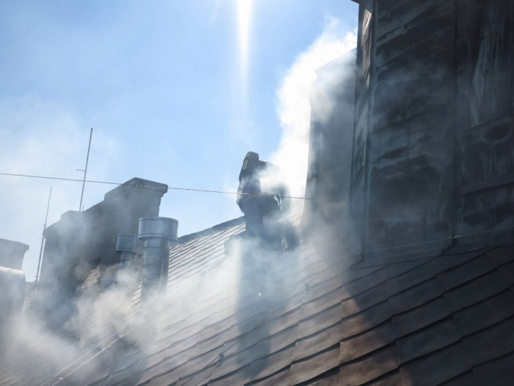 Požár hotelu Grandezza na Zelném trhu v Brně, foto: HZS JMK