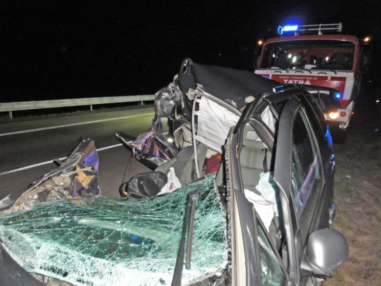 Tragická nehoda na D2, foto: HZS JMK