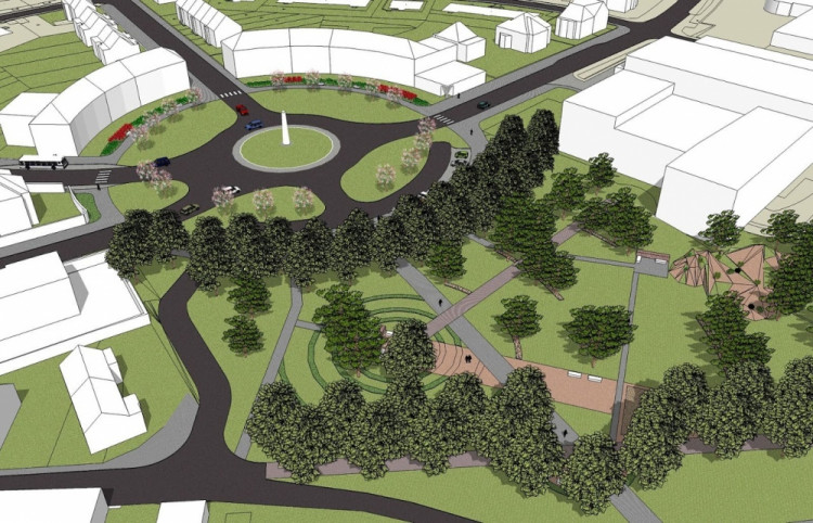 Vizualizace zpracování změn na Vaňkově náměstí na Žlutém kopci, vizualizace: P.P. Architects