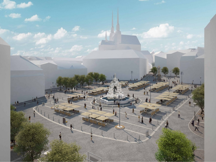 Vizualizace rekonstrukce Zelného trhu v Brně, vizualizace: Atelier RAW