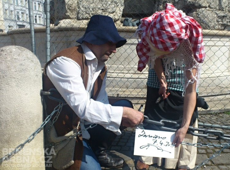 Libor Šťástka v pondělí uzamknul Zelný trh, foto: Brněnská Drbna, David Zouhar