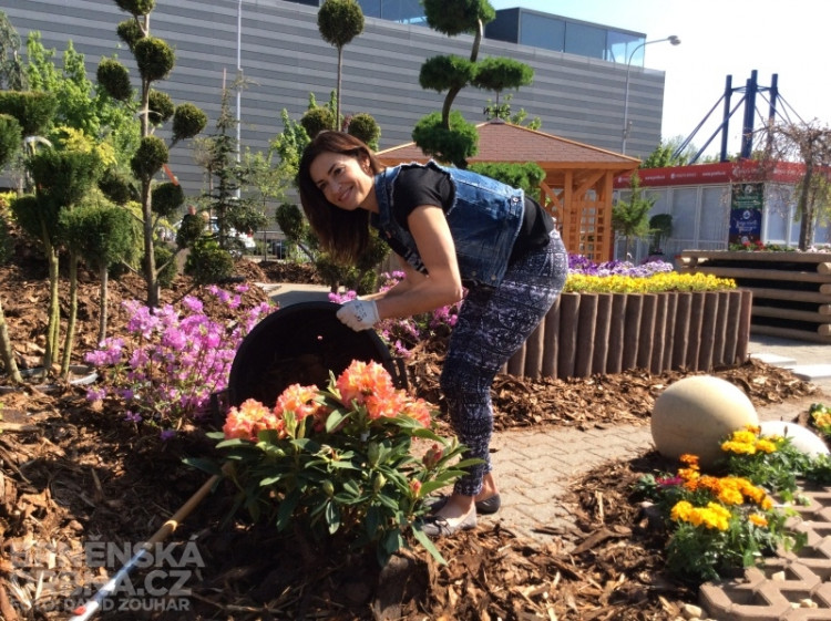 Hanka Kynychová na výstavišti zasadila květinu, foto: Brněnská Drbna, David Zouhar
